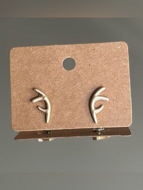Gold Deer Antler Earrings - Cabincore